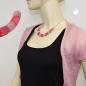 Preview: Kette Schrägperle Kunststoff rosa und pink-marmoriert-matt Kordel rosa 45cm