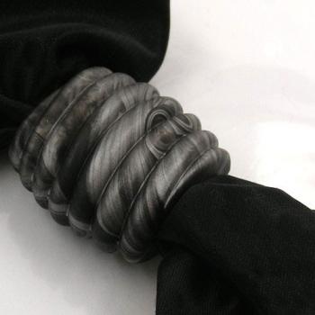 Tuchring 35x34x23mm Spirale Kunststoff schwarz-grau-silber-marmoriert matt