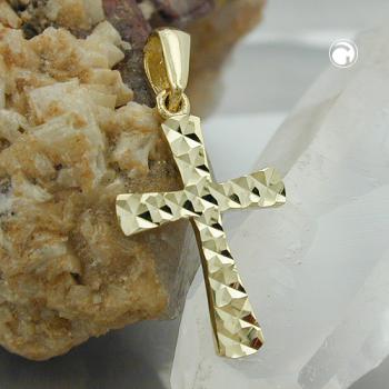 Anhänger Kreuz diamantiert 9Kt GOLD 15x11mm